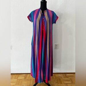 Vintage 70s retro boho maxi length caftan mumu dress